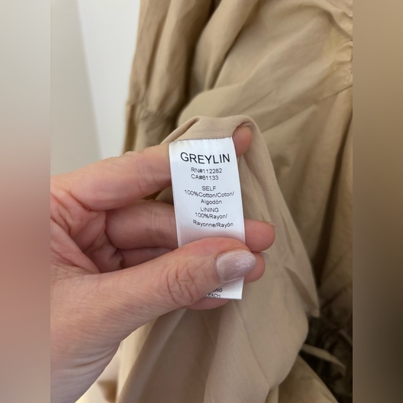 Greylin Ballon Sleeve Poplin Mini Dress NWT - Picture 8 of 9